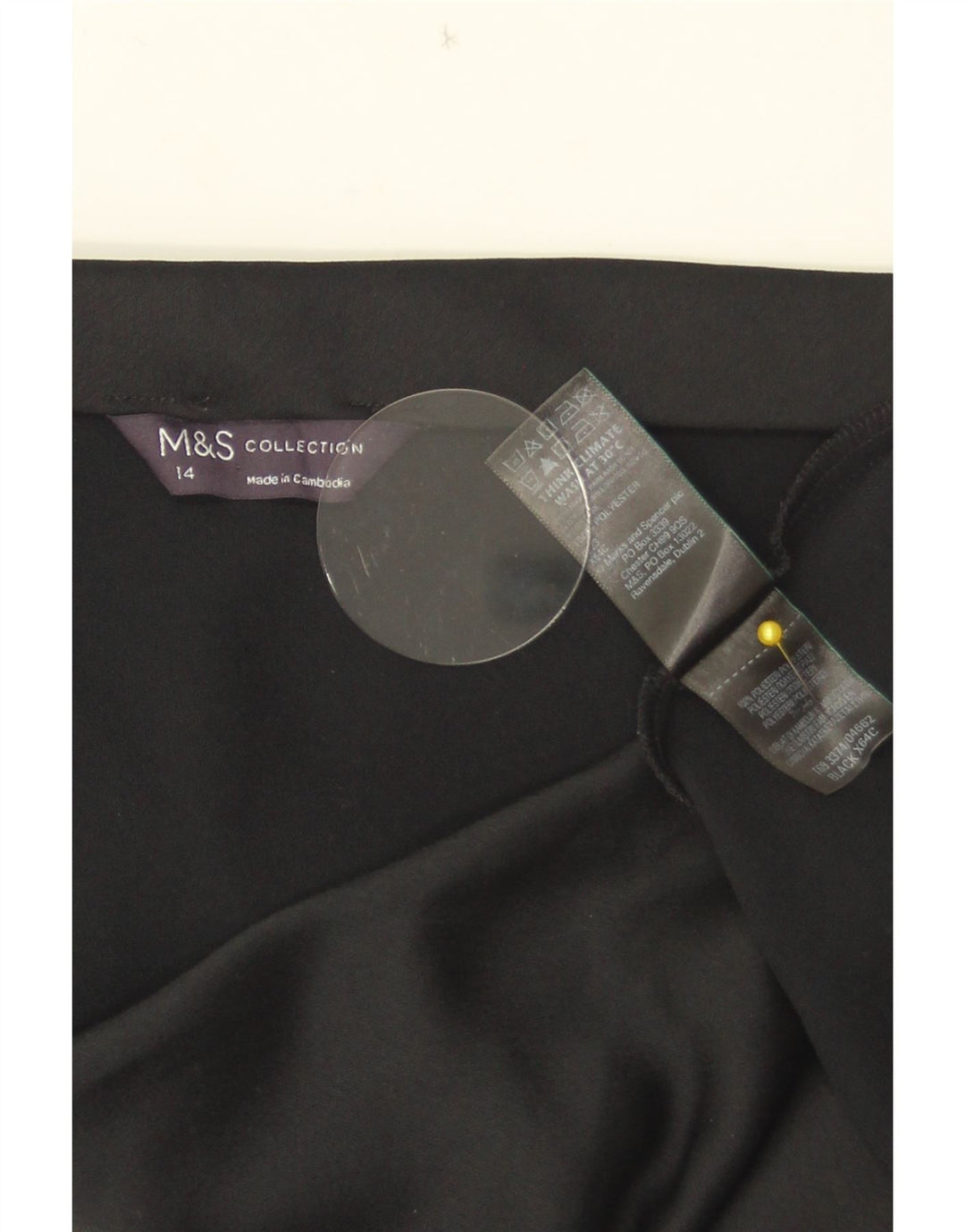 Marks & Spencer Jupe trapèze pour femme UK 14 Large W33 Noir Polyester