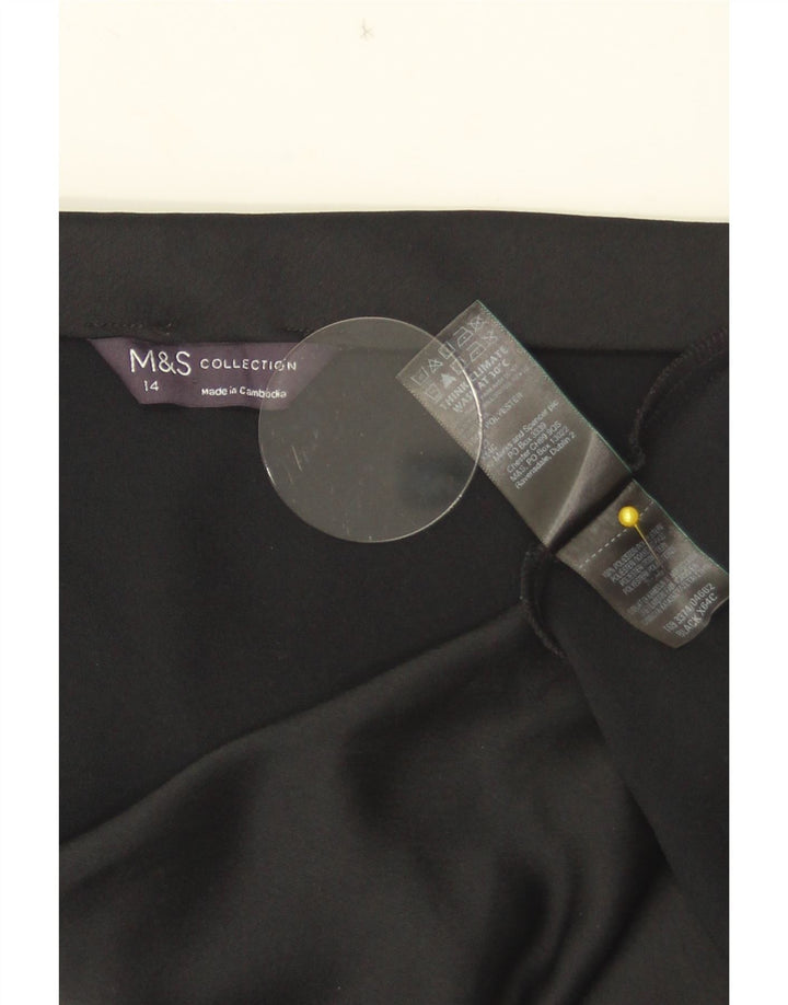 Marks & Spencer Jupe trapèze pour femme UK 14 Large W33 Noir Polyester