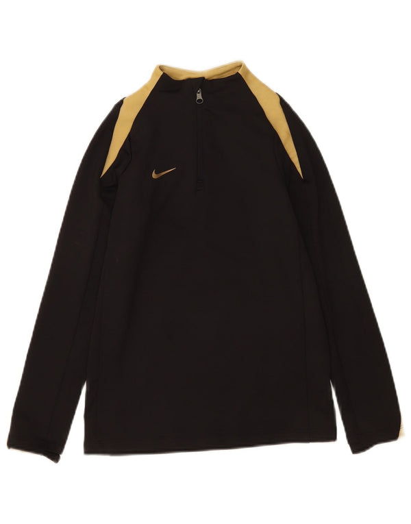 Nike Garçon Dri Fit Zip Neck Pull Survêtement Haut 8-9 ans Petit Noir