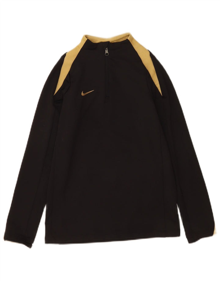 Nike Garçon Dri Fit Zip Neck Pull Survêtement Haut 8-9 ans Petit Noir