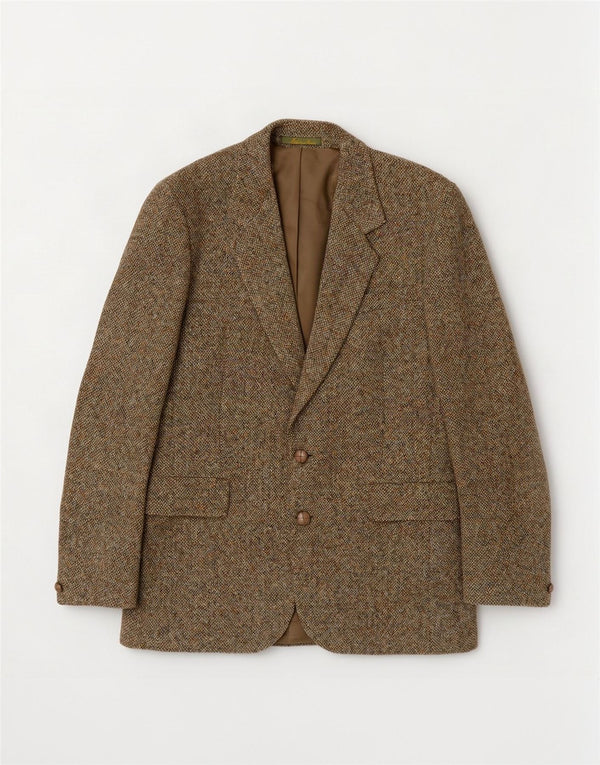 Harris Tweed Veste blazer à 2 boutons pour homme UK 36 Petite laine kaki