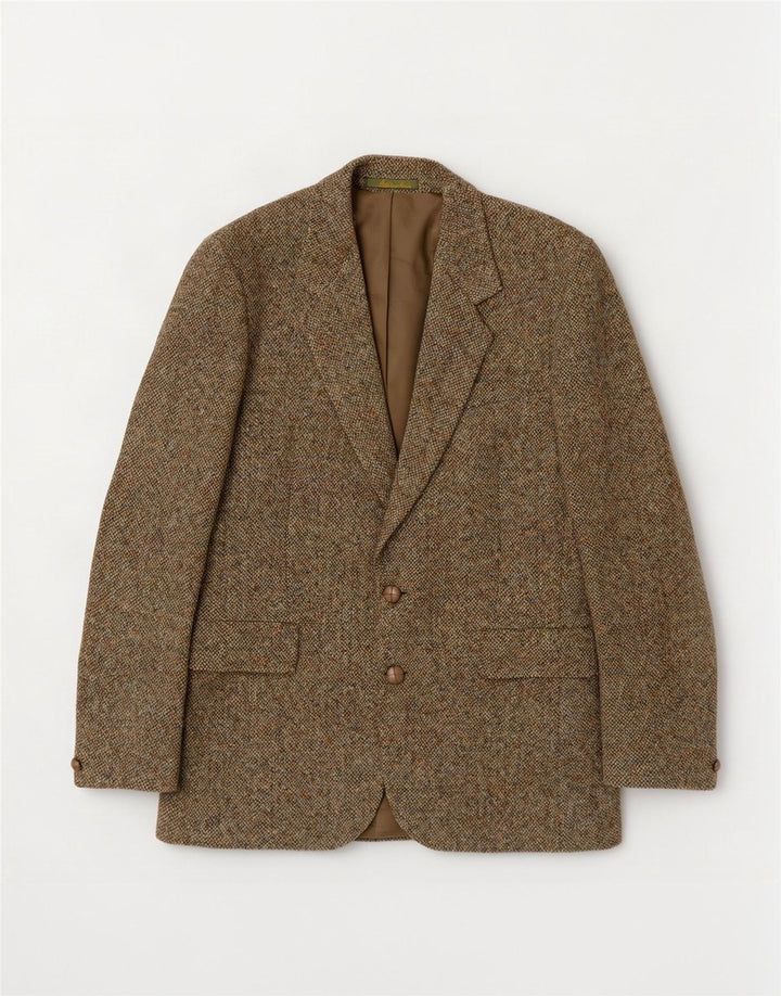 Harris Tweed Veste blazer à 2 boutons pour homme UK 36 Petite laine kaki