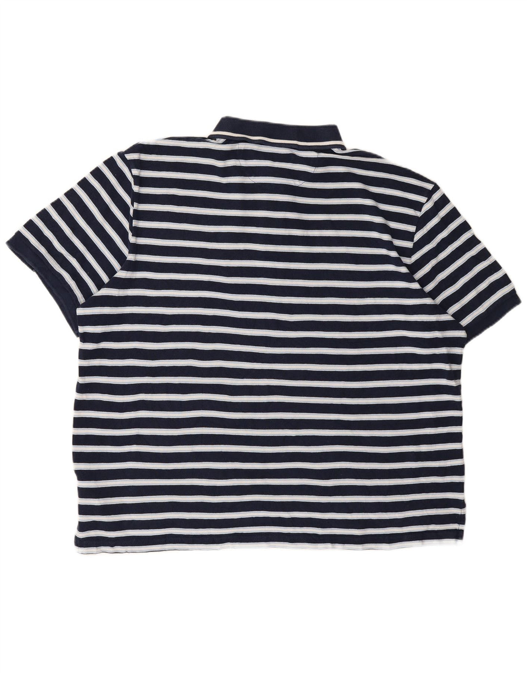 CHAPS Mens Polo Shirt 2XL Navy Blue Striped Cotton