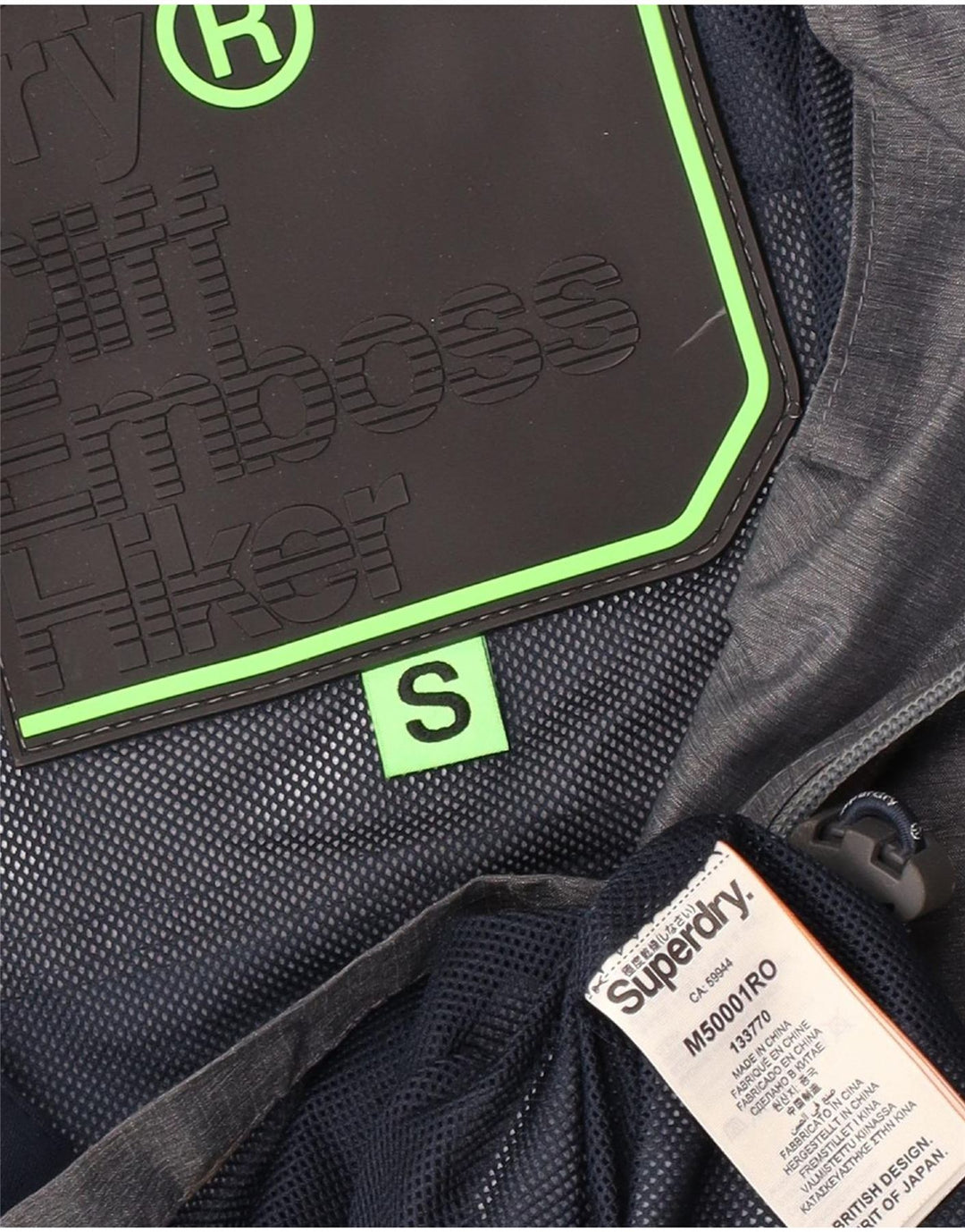 Superdry Veste de pluie à capuche pour homme UK 36 Small Gris Nylon