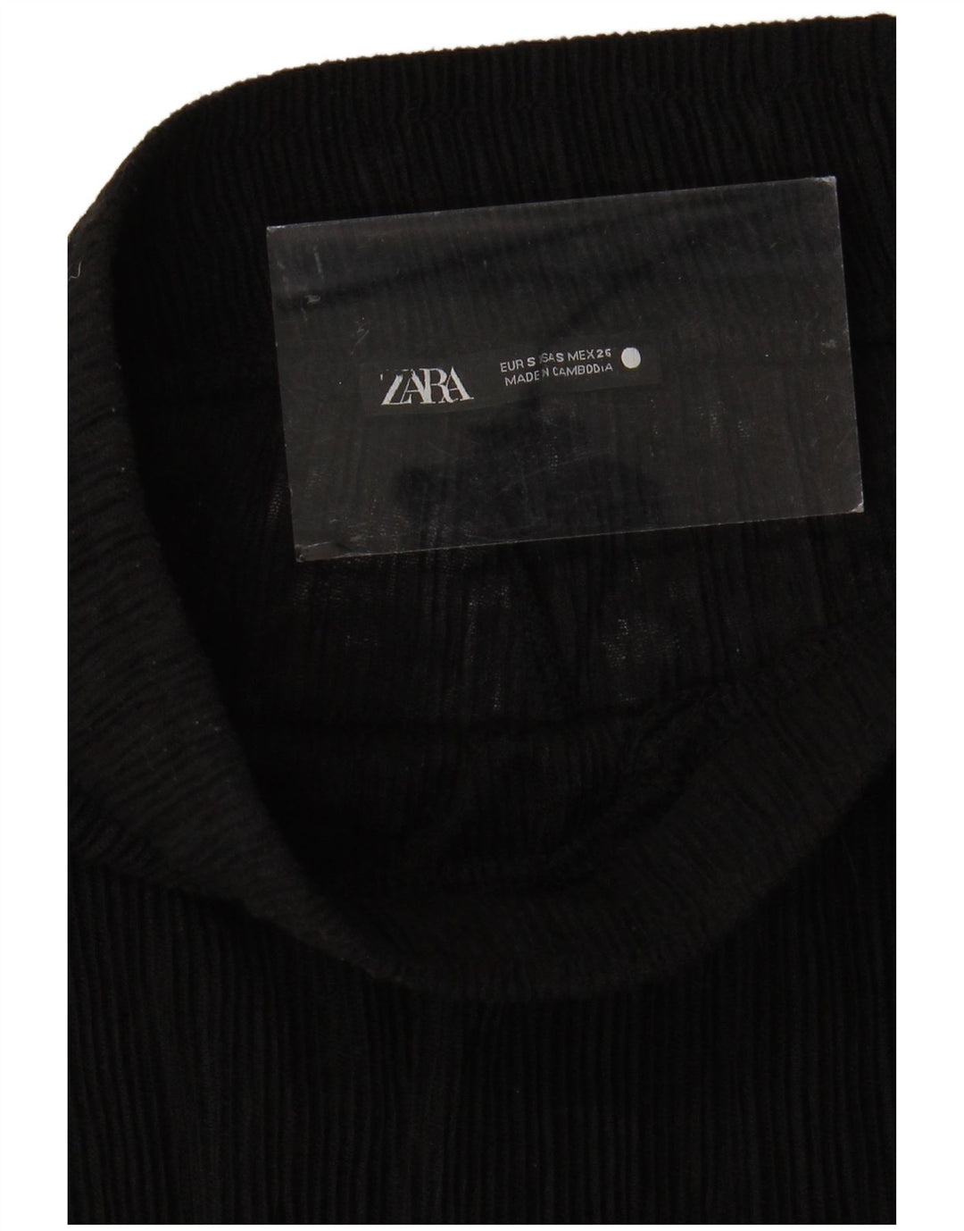 Zara Pantalon large transparent pour femme Petit W24 L31 Noir