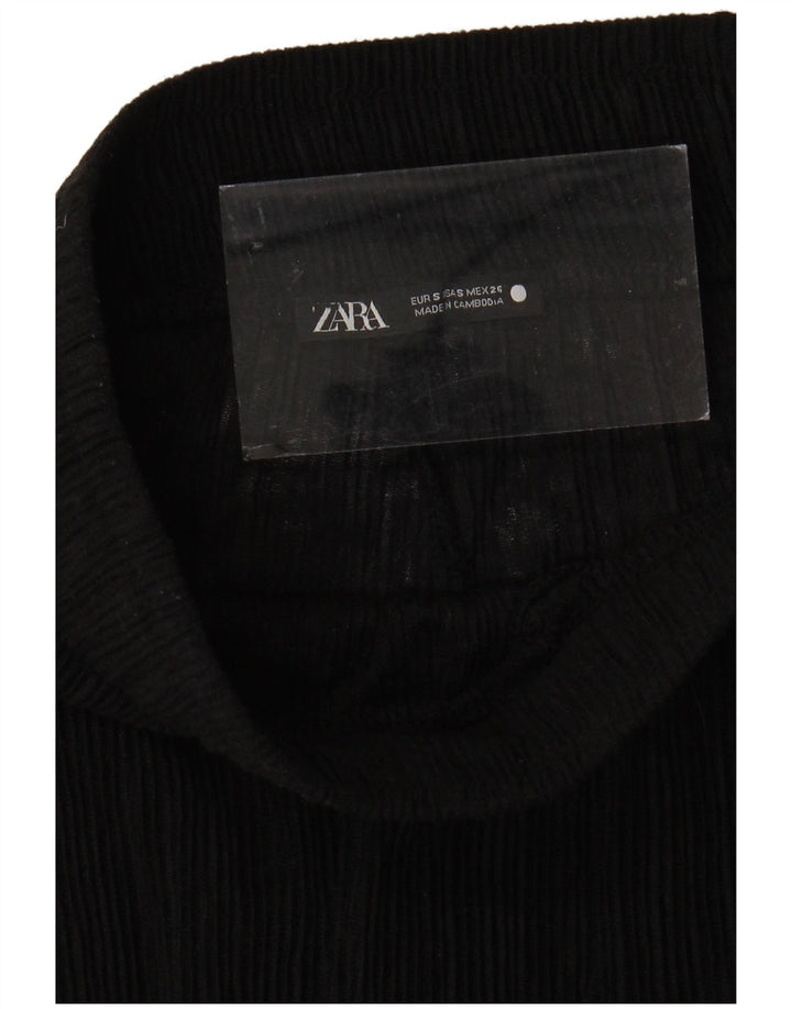 Zara Pantalon large transparent pour femme Petit W24 L31 Noir