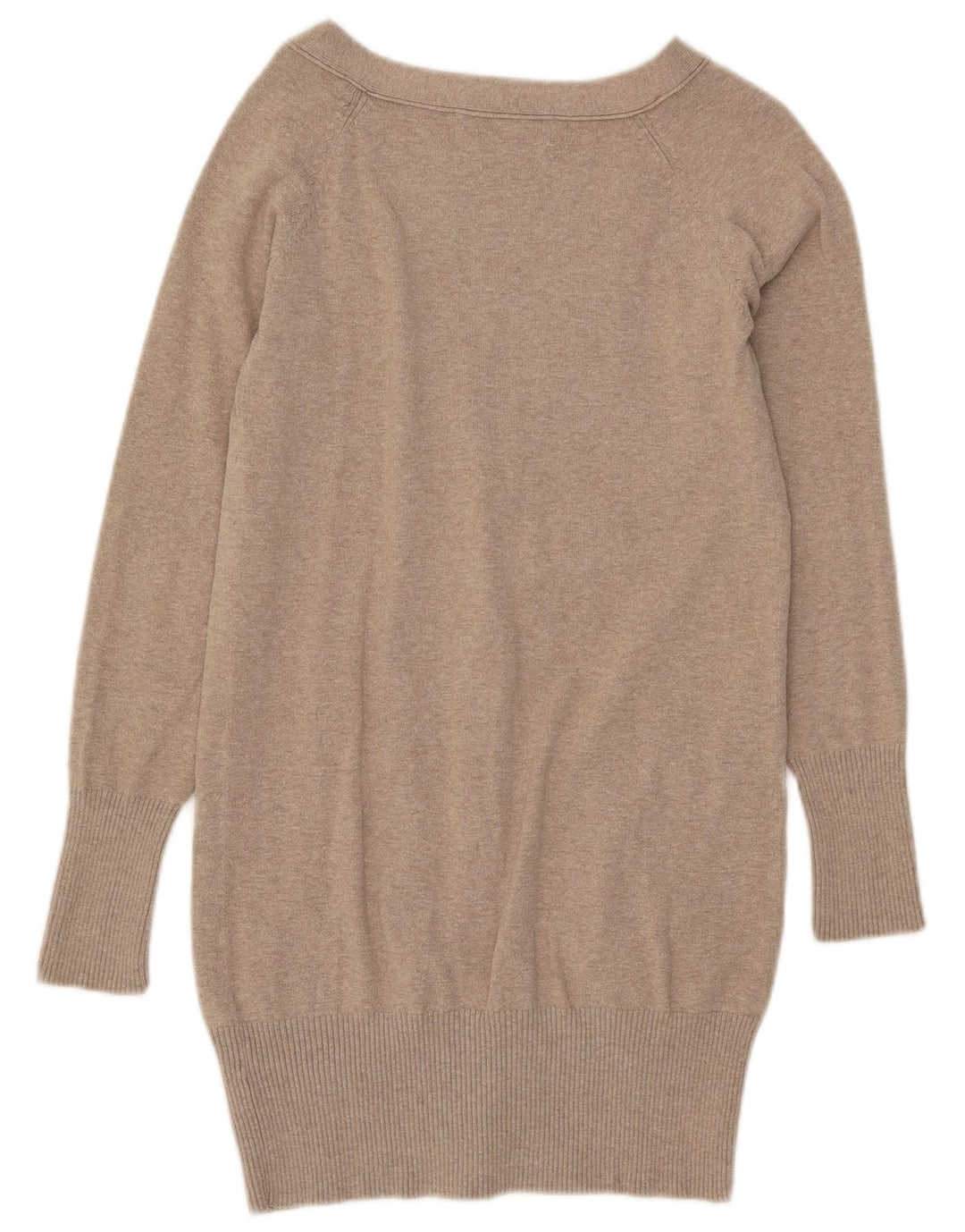 ZARA Femme Cardigan Pull UK 12 Moyen Beige Coton