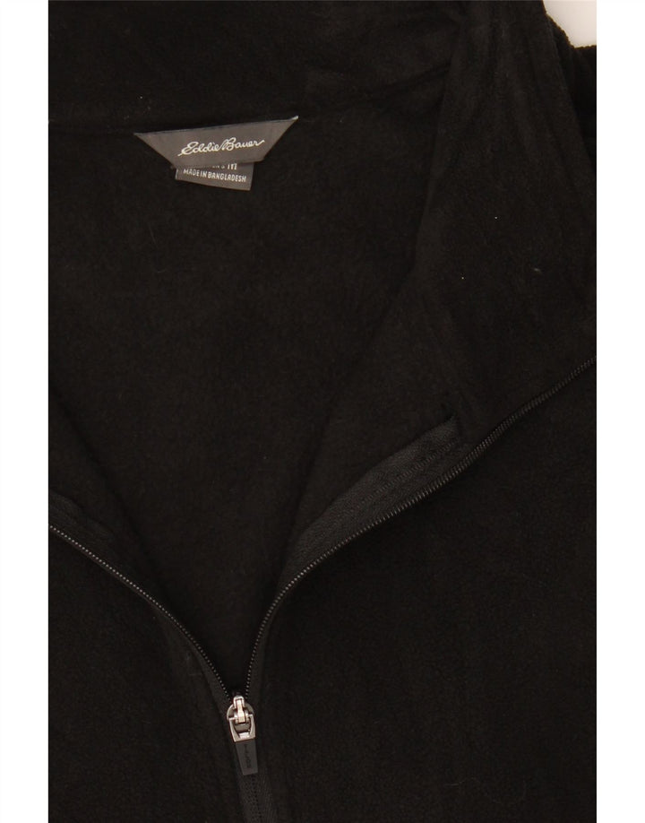 EDDIE BAUER Womens Zip Neck Fleece Jumper UK 14 Medium Black Polyester Vintage Eddie Bauer and Second-Hand Eddie Bauer from Messina Hembry 