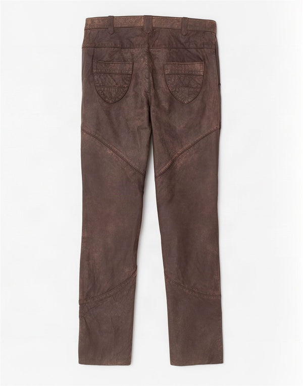 Alba Moda Pantalon slim en cuir pour femme EU 36 Small W26 L32 Marron