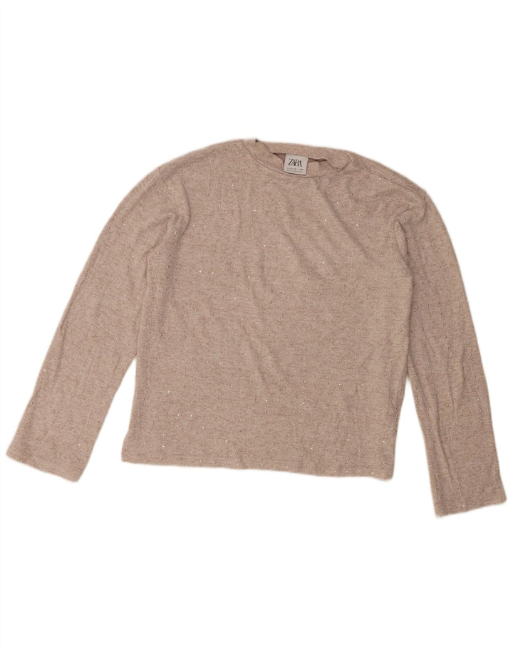 Zara Filles Top Manches Longues 13-14 ans Beige Polyester