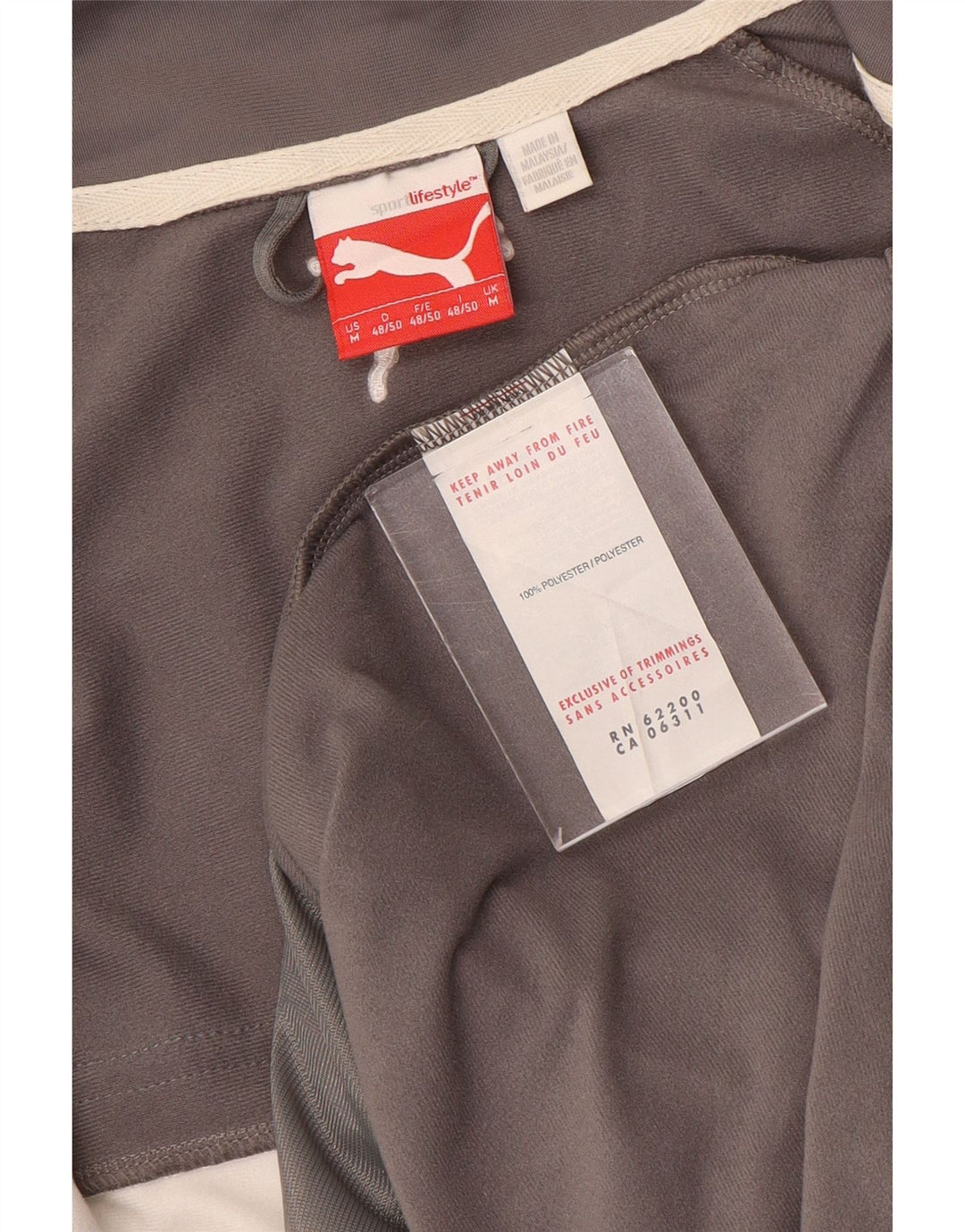 PUMA Veste de Survêtement Homme Gris Moyen Colorblock Polyester