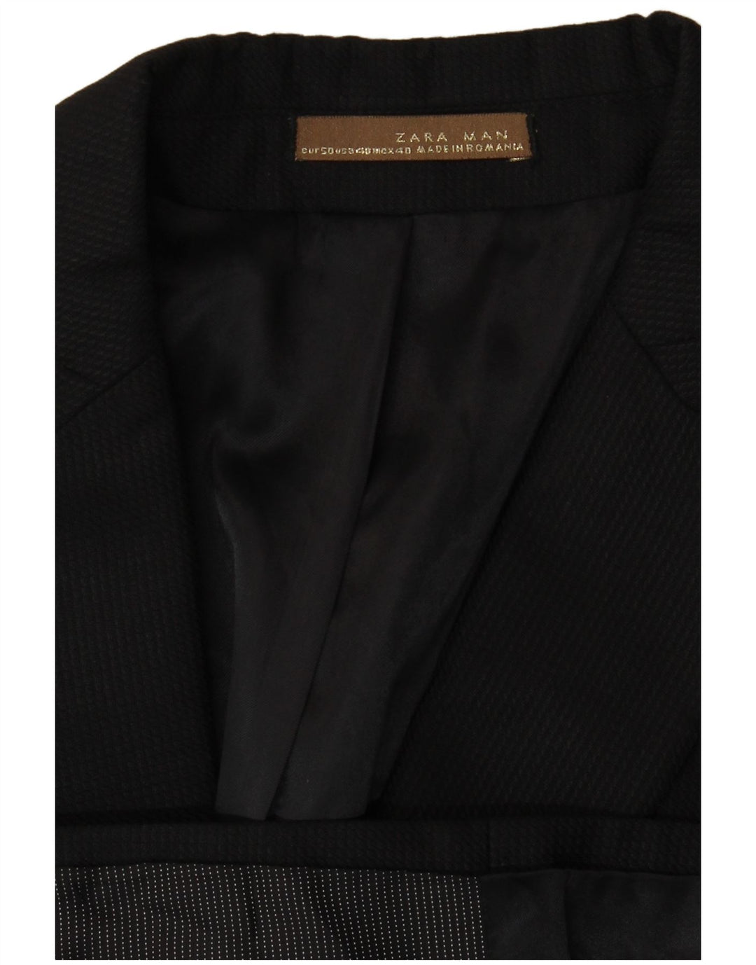 Zara Veste blazer à 2 boutons pour homme EU 50 Noir moyen à fines rayures