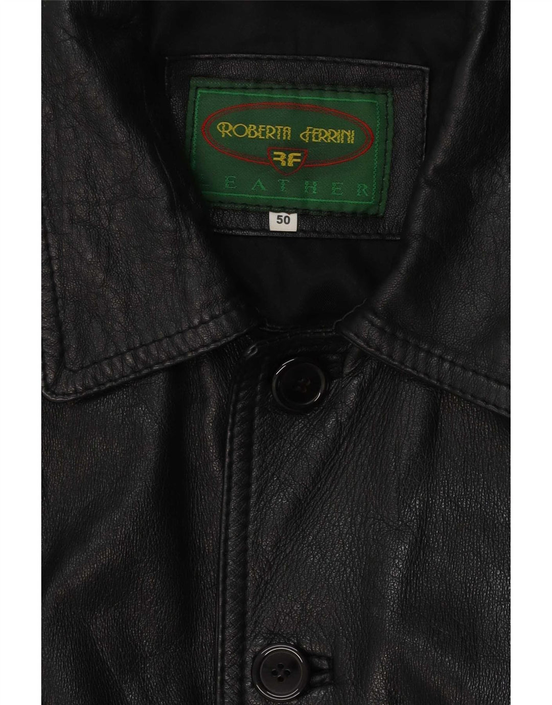 Roberta Ferrini Veste en cuir pour homme IT 50 Large Noir