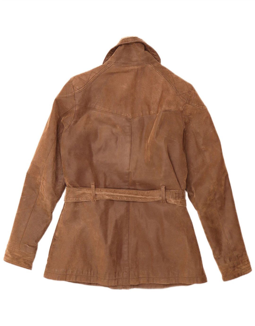 Fat Face Veste en cuir coupe vintage pour femme UK 12 Marron moyen