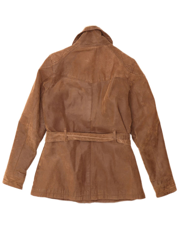 Fat Face Veste en cuir coupe vintage pour femme UK 12 Marron moyen