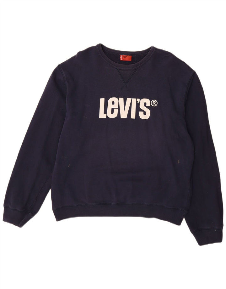 LEVI'S Sweat-shirt graphique pour homme en coton bleu marine Taille L