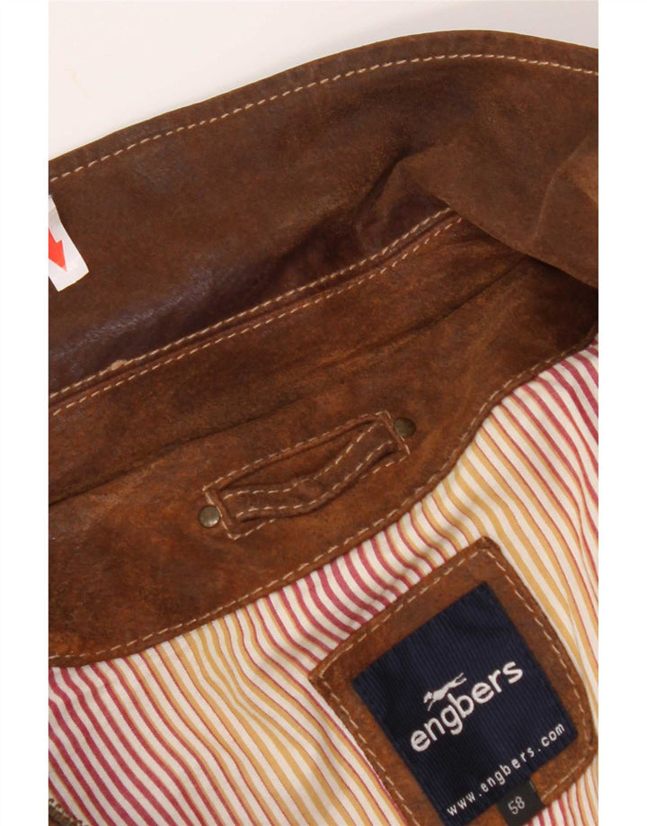 Engbers Veste en cuir militaire pour homme IT 58 4XL Marron