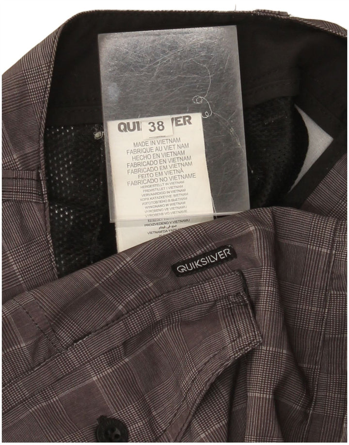 Quiksilver Short Chino Homme W38 XL Gris Pied-de-Poule Polyester