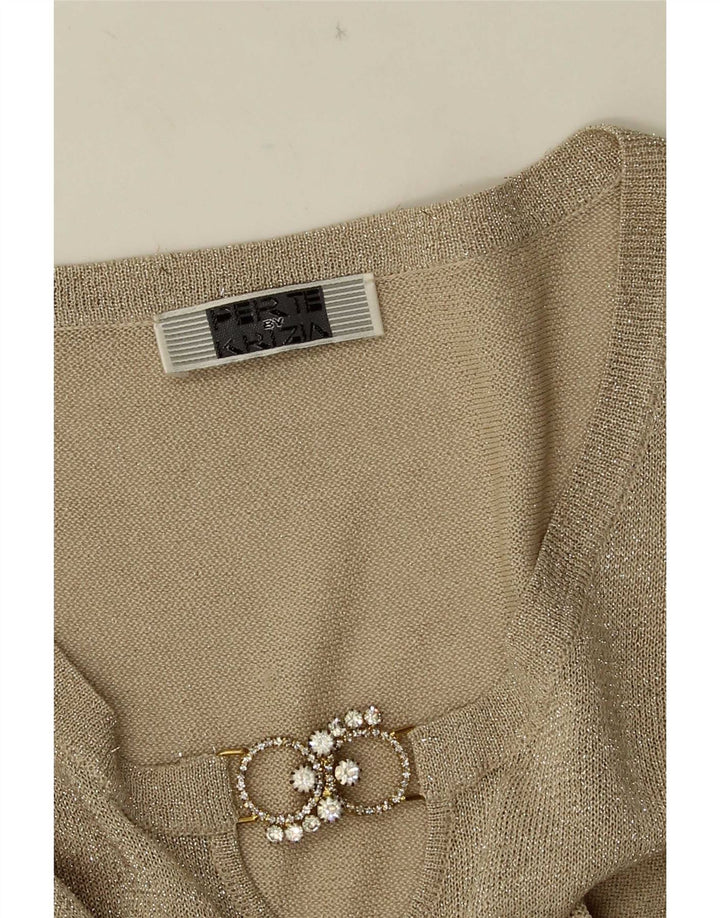 Perte by Krizia Haut à manches 3/4 pour femme UK 12 Beige moyen
