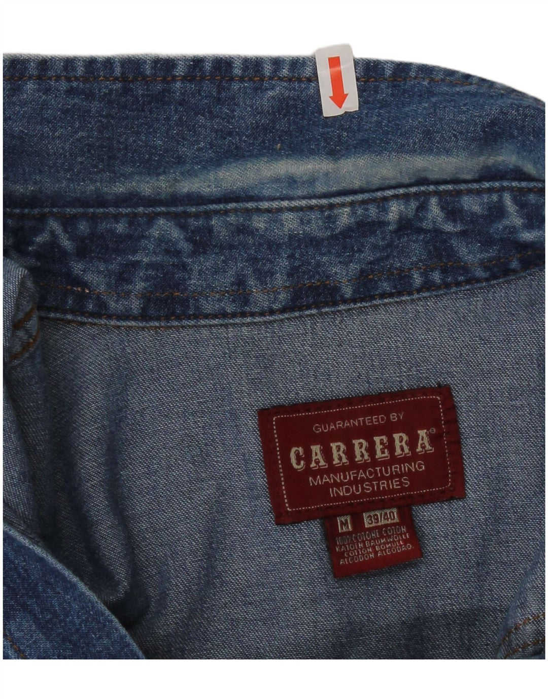 Carrera Chemise en jean pour homme Taille 39/40 Bleu moyen Coton