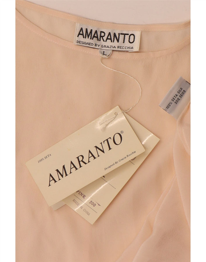 Amaranto Chemisier surdimensionné pour femme UK 16 Grande soie beige