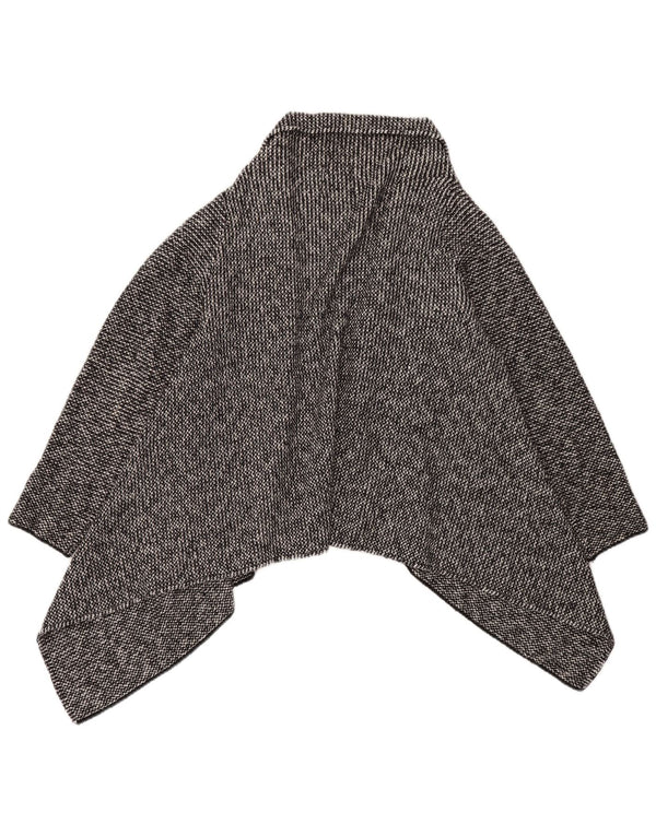 Zara Womens Asymétrique Ouvert Cardigan Pull UK 16 Grand Noir Moucheté