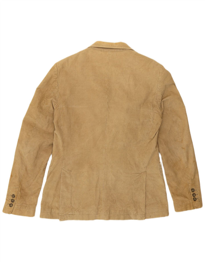 Zara Veste blazer en velours côtelé pour homme à 2 boutons UK 40 Large Beige