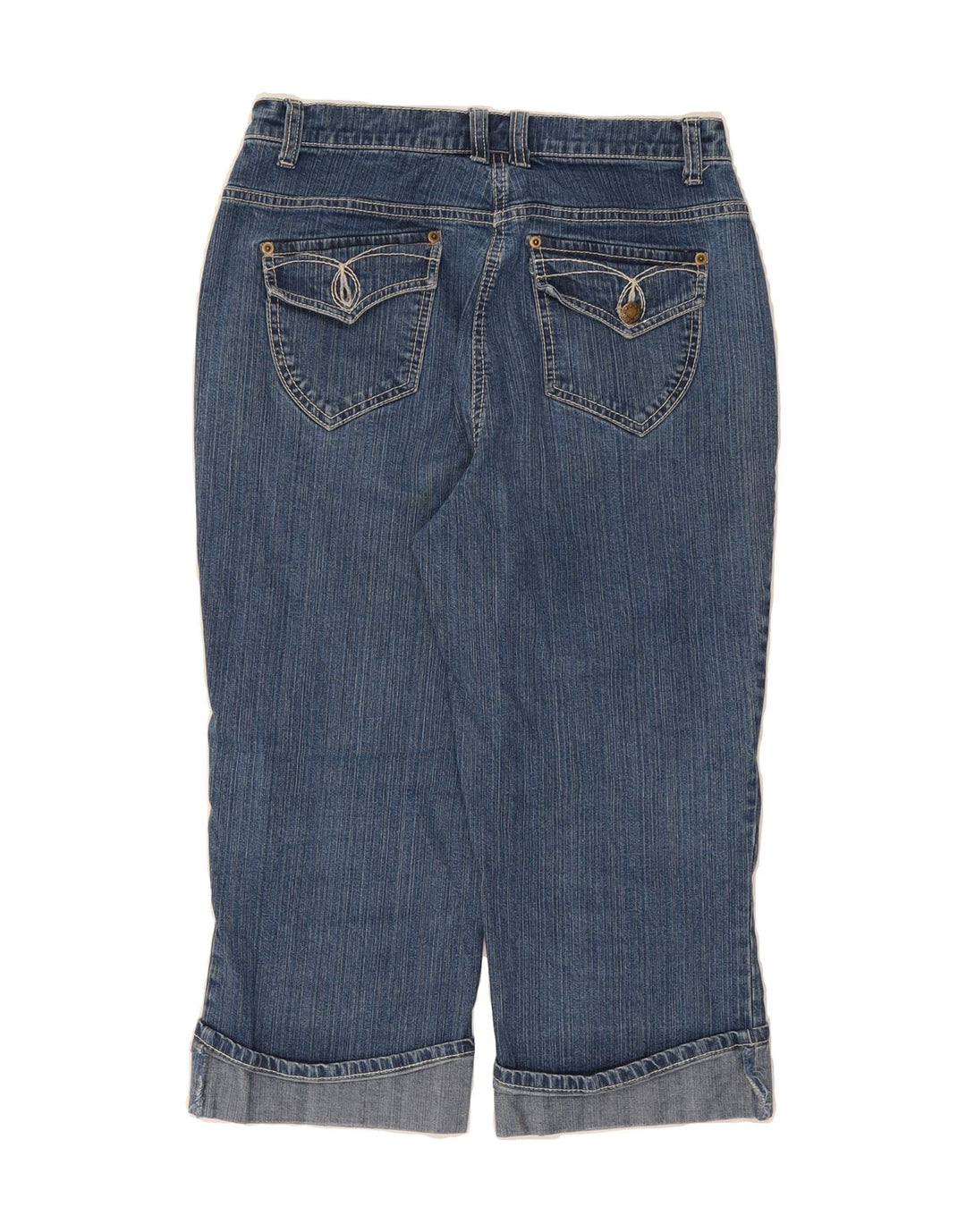 VINTAGE Womens Capri Jeans UK 14 Medium W30 L20 Blue Cotton Vintage Vintage and Second-Hand Vintage from Messina Hembry 
