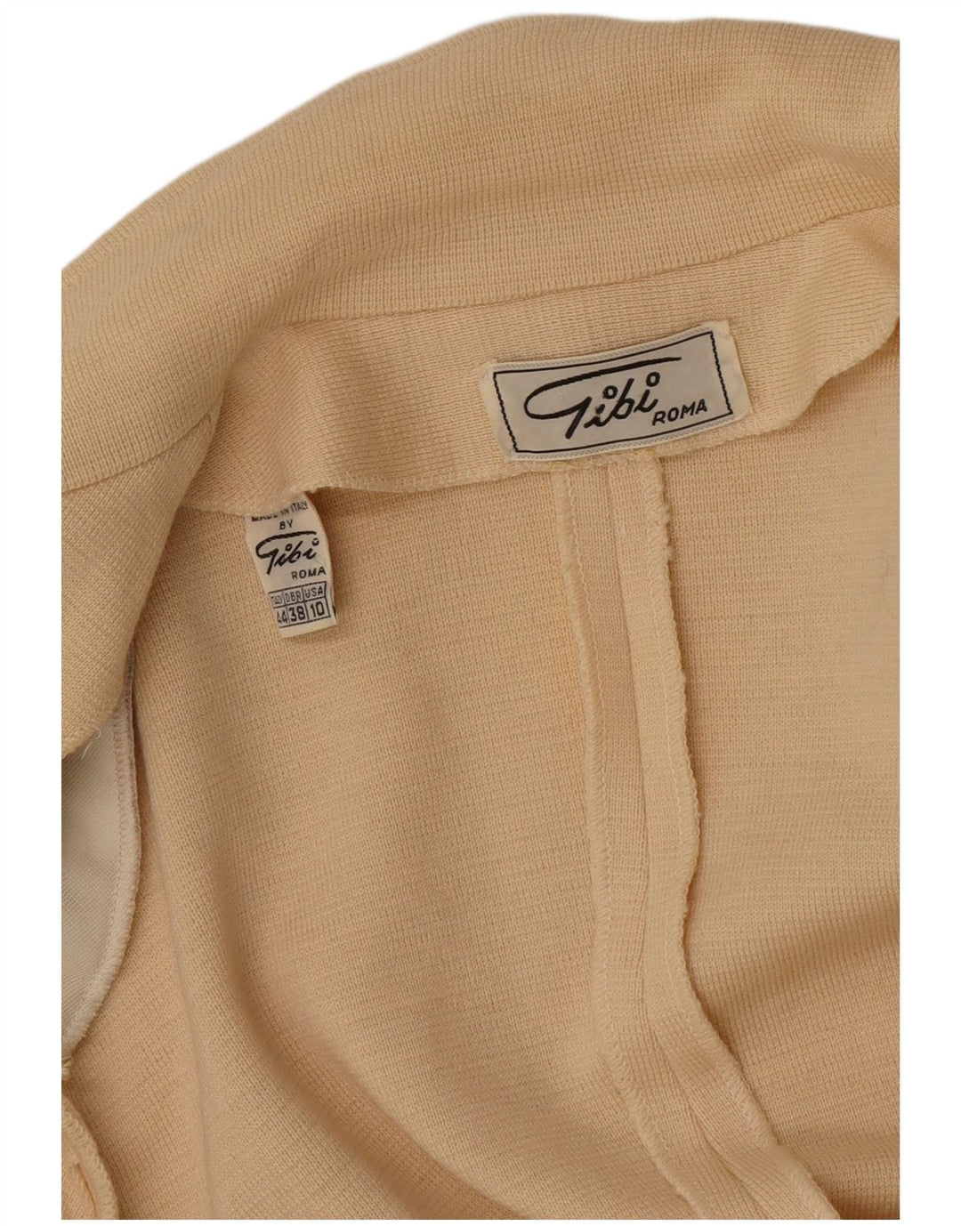 Gibi Veste Blazer Croisée En Tricot Pour Femme IT 44 Laine Beige Moyen
