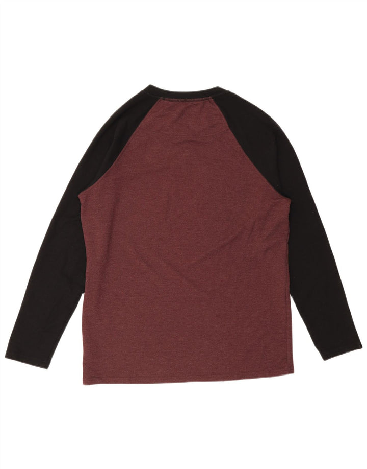 ORVIS Haut à manches longues pour homme en viscose colour block bordeaux moyen