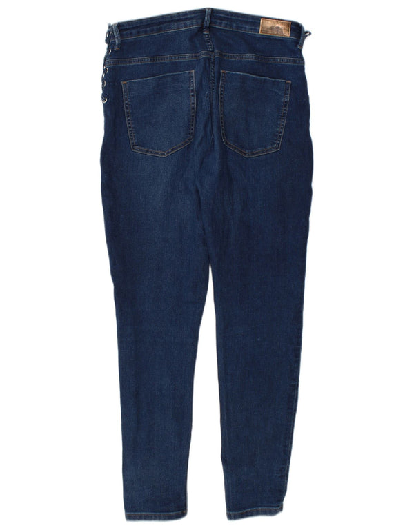 Zara Jean skinny femme EU 42 Large W32 L28 Bleu Coton