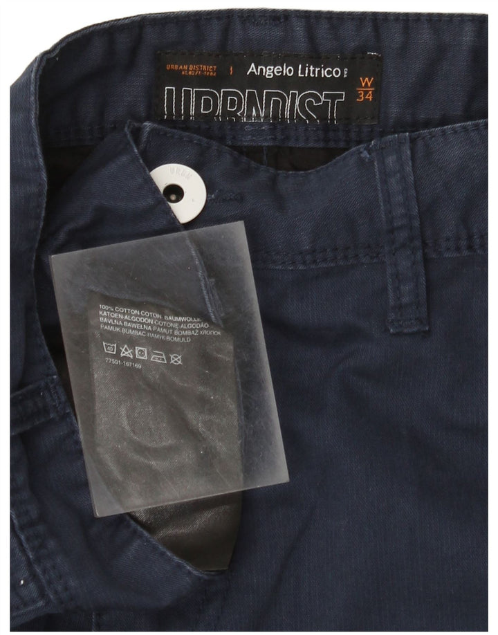 Angelo Litrico Short Cargo Homme W34 Grand Bleu Marine Coton