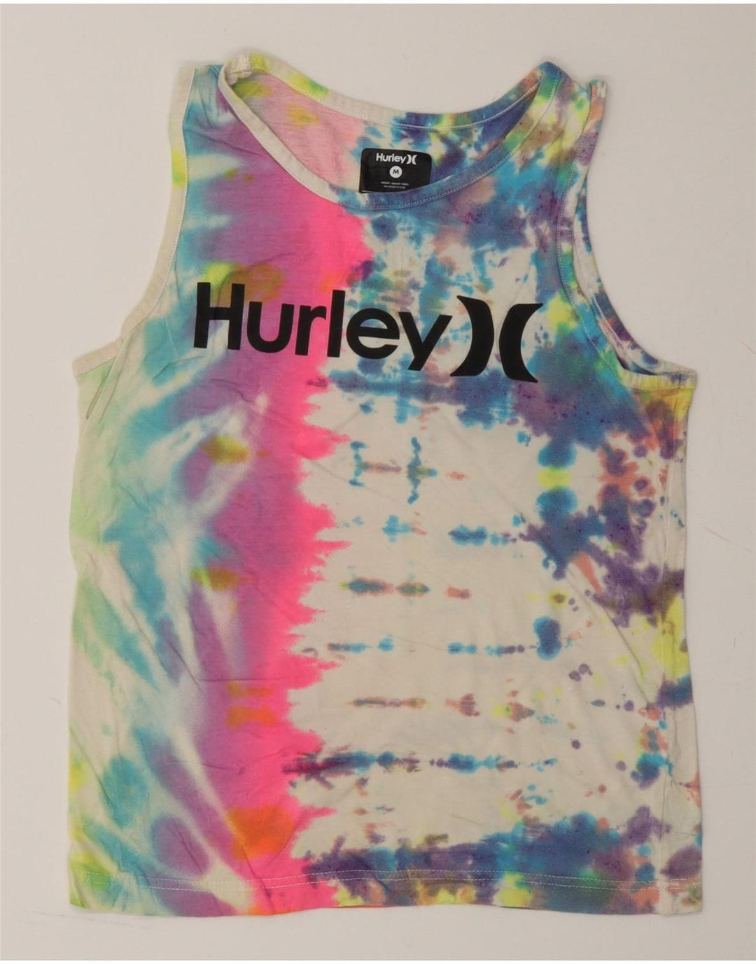 HURLEY Girls Graphic Vest Top 10-11 Years Medium Multicoloured Tie Dye Vintage Hurley and Second-Hand Hurley from Messina Hembry 