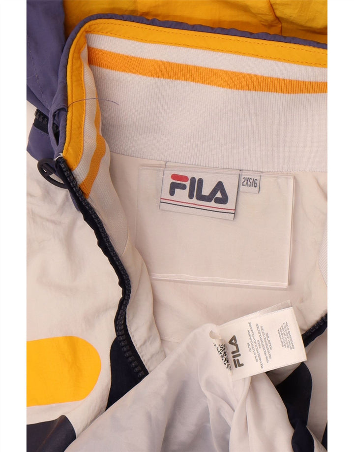 Fila Veste Anorak Graphique Oversize Garçon 5-6 Ans 2XS Blanc Colorblock