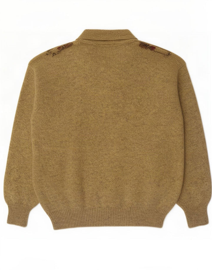 Hemmond Pull à col polo pour homme Jaune moyen Argyle/Diamant