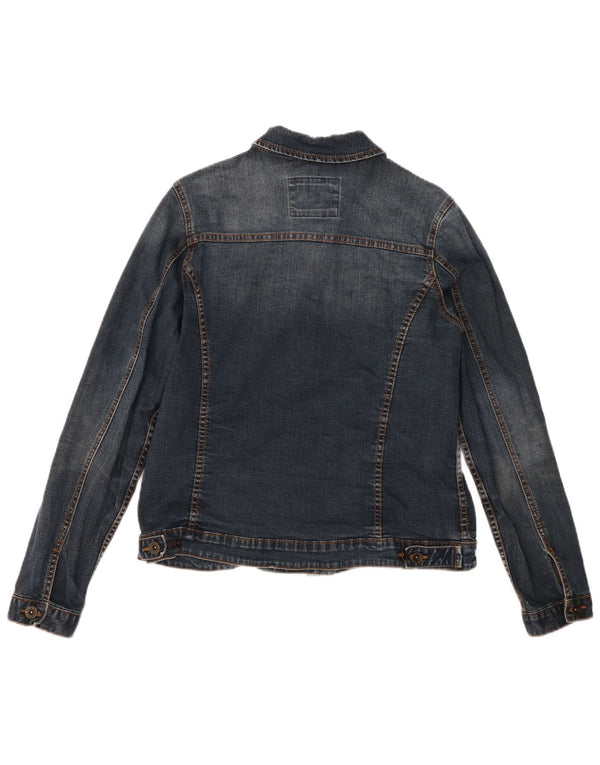 Fat Face Veste en jean pour femme UK 14 Bleu moyen Coton