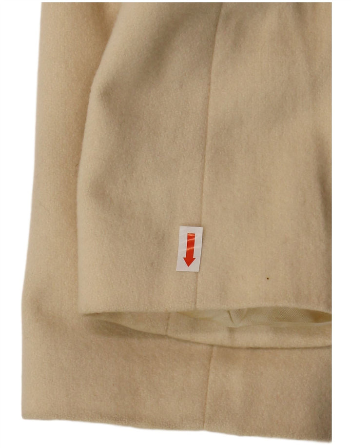 Stefanel Veste Blazer 3 Boutons Femme UK 14 Laine Beige Moyen