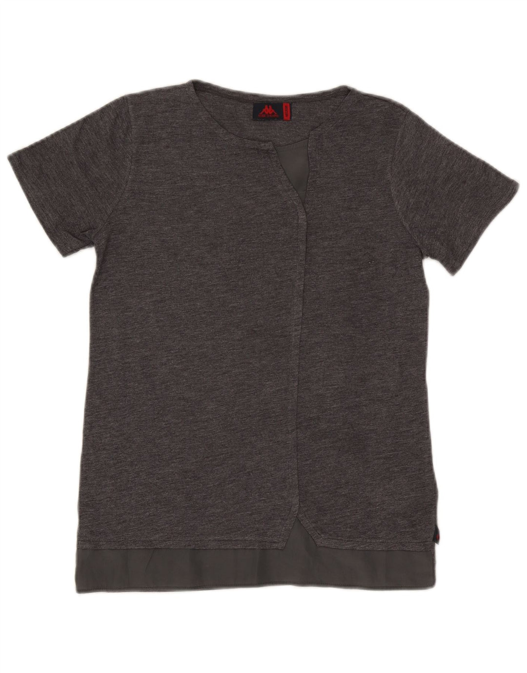 Kappa T-Shirt Femme Top UK 12 Gris Moyen Polyester