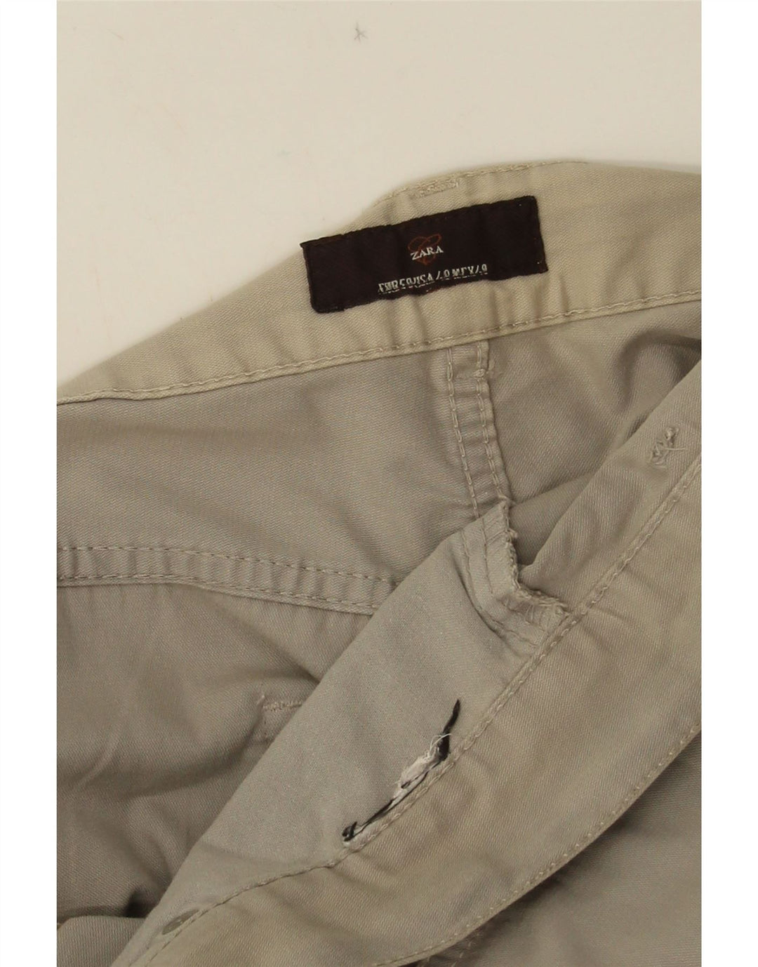 Zara Pantalon décontracté droit pour homme W38 L33 Gris