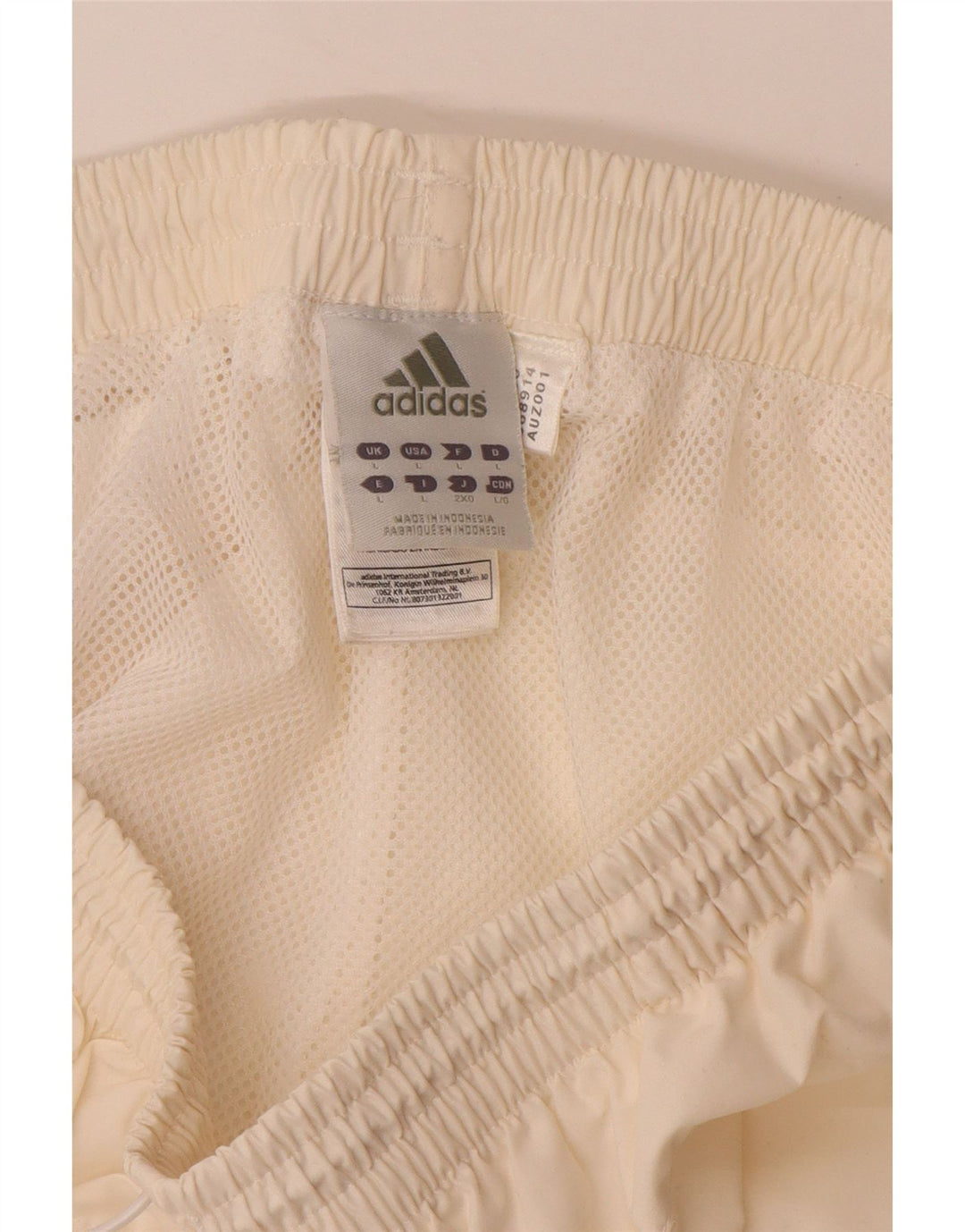 ADIDAS Bermuda de sport pour hommes, grand, blanc cassé, en polyester