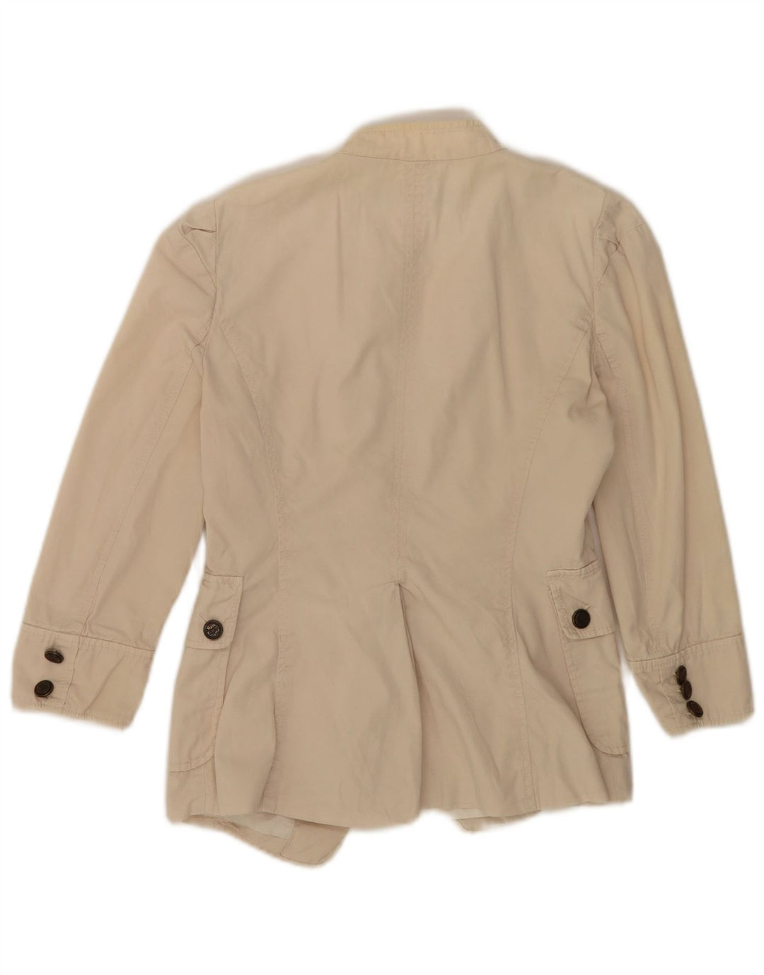 Zara Veste blazer à manches 3/4 pour femme UK 10 Petit coton beige
