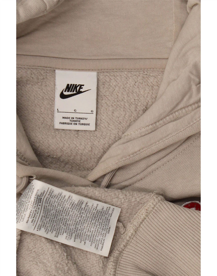 NIKE Pull à capuche graphique surdimensionné pour femme UK 14 Grand coton gris