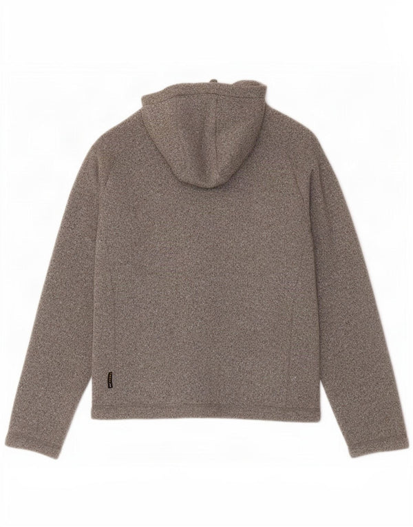 Jack Wolfskin Pull à capuche zippé pour femme UK 18/20 XL Gris Moucheté Polyester