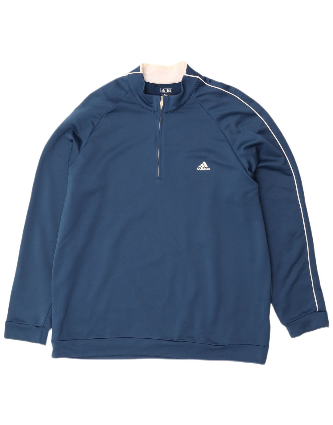 Adidas Hommes Climalite Zip Neck Pull Survêtement Top 2XL Bleu Polyester
