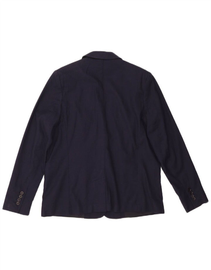 Lacoste Femme 1 Bouton Blazer Veste Taille 44 Grand Bleu Marine Coton