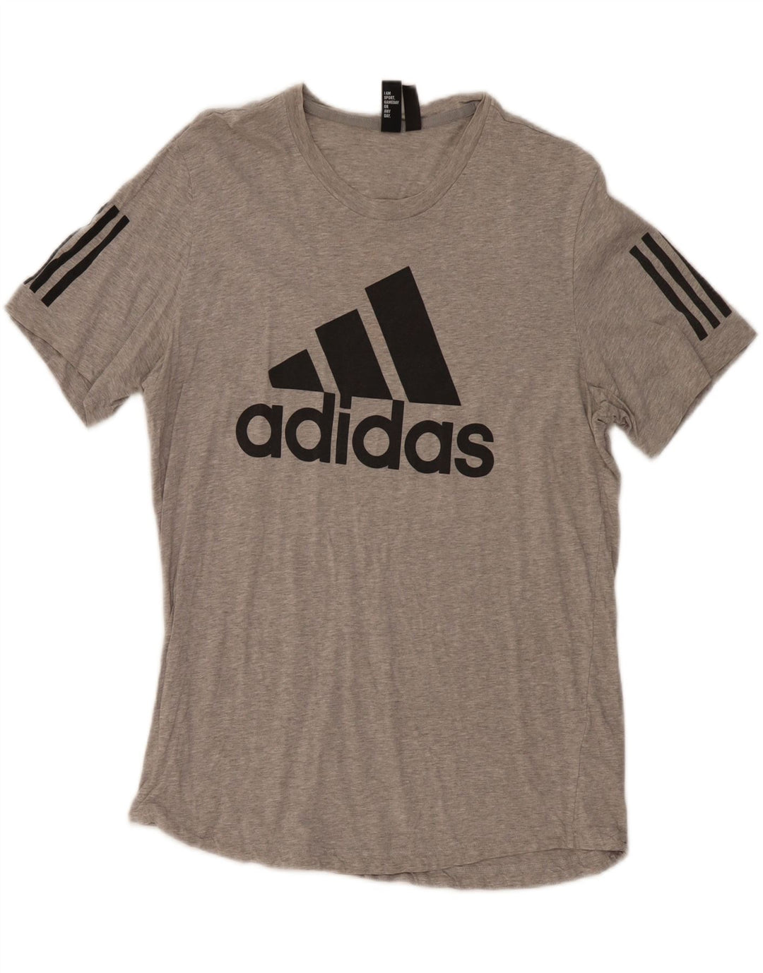 Adidas T-Shirt Graphique Homme Gris Moyen Coton
