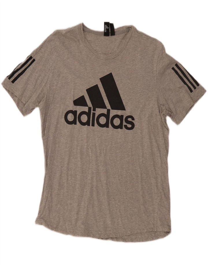 Adidas T-Shirt Graphique Homme Gris Moyen Coton