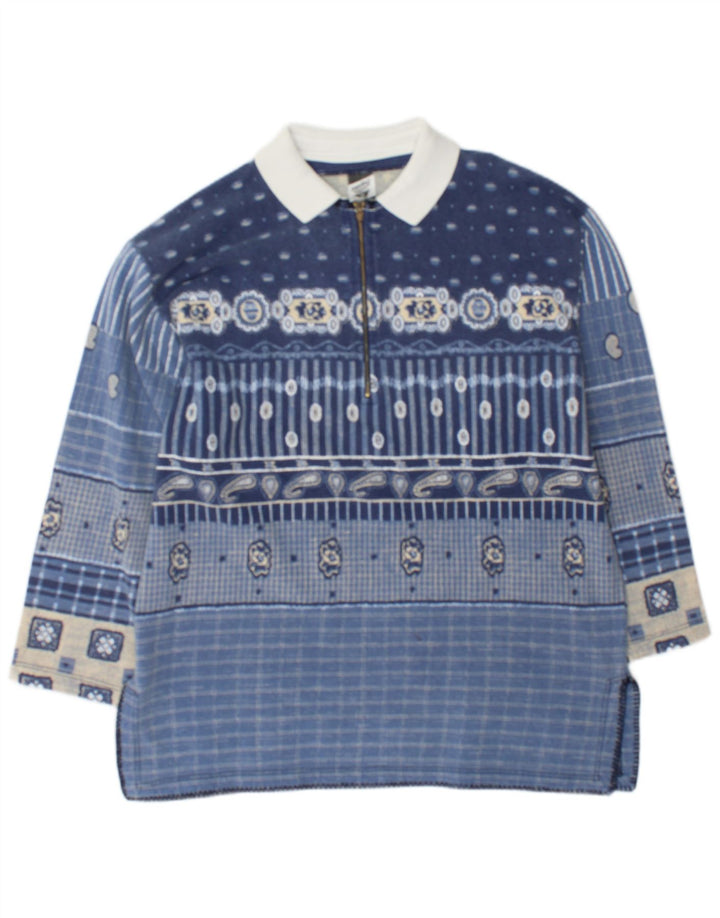 Meeting Sweat-Shirt Col Polo Homme Bleu Moyen Patchwork