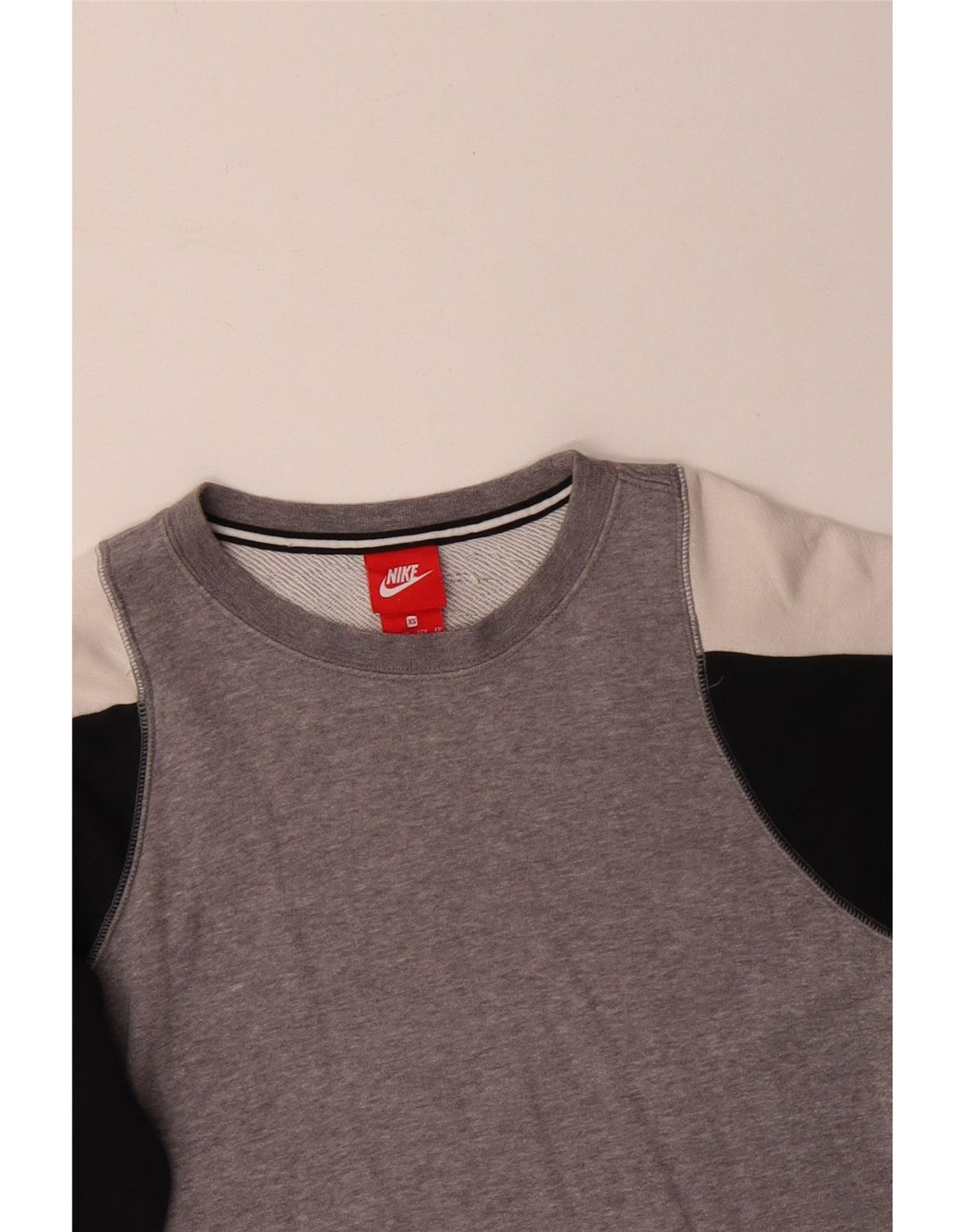Nike Mens Sweatshirt Jumper XS Gris Colorblock Coton