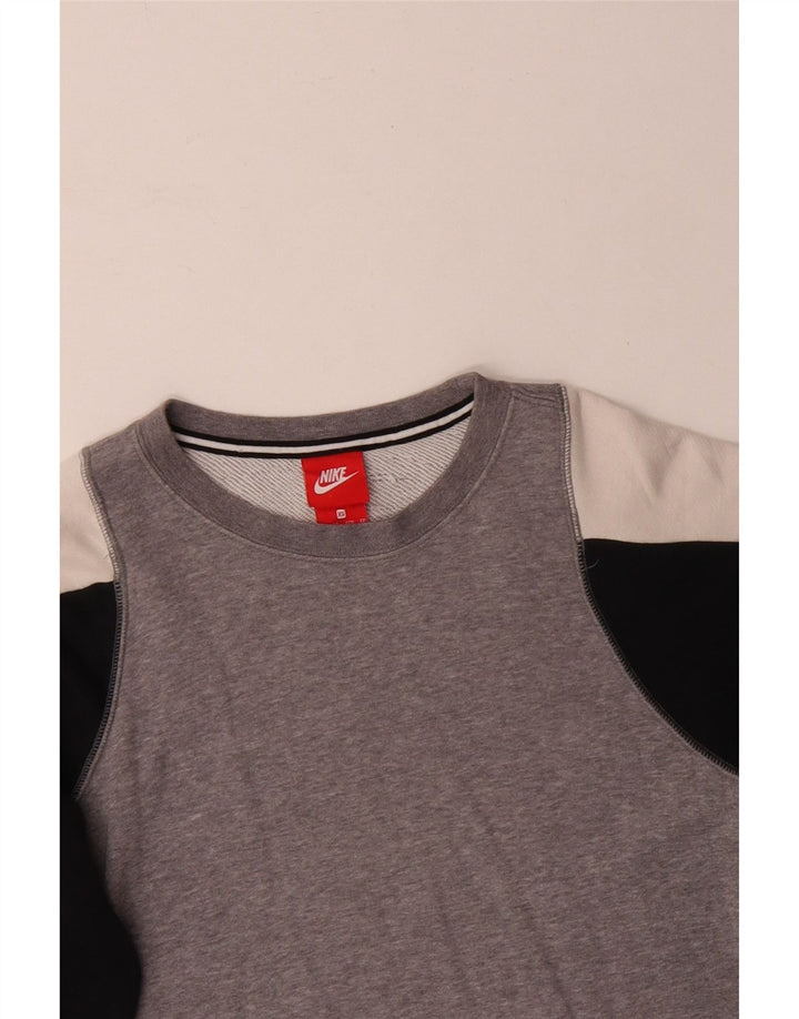 Nike Mens Sweatshirt Jumper XS Gris Colorblock Coton